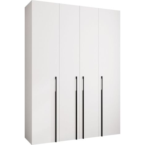 Armario Hartford 570, Blanco, 246x180x42cm, Puertas de armario: Con bisagras, Número de estantes: 0