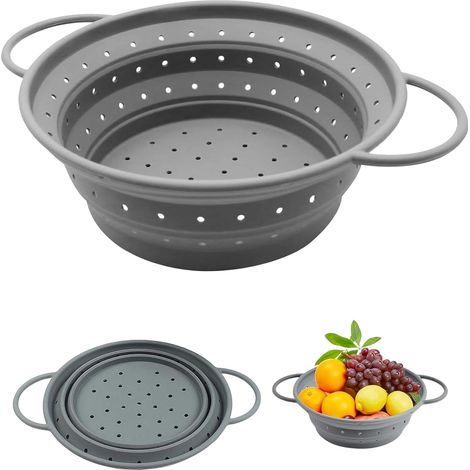 Passoire Plastique,28 Cm De Diamètre,En Silicone,Facile À Nettoyer,Pliable,Robuste Et Durable,Convient Pour Égoutter Les Pâtes,Les Fruits Et Les Légumes (1/5)