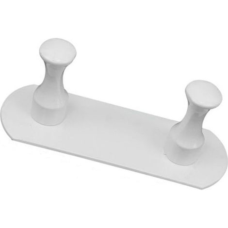 Trade Shop - KLEIDERBÜGEL MIT 2 HAKEN WEIß FÜR KLEIDERMANTEL BADEZIMMER KÜCHE HAUS WAND 59756 -