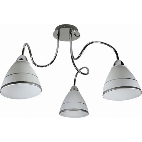 Plafoniera Candellux ELF 3 luci E14 cromo/bianco 57cm (1/3)