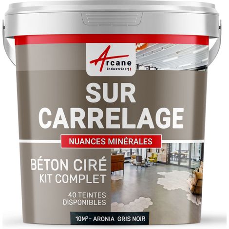 KIT KUNSTHARZBETON FÜR FLIESEN - Aronia - Grey Noir - kit 10 m2 (2 couches)