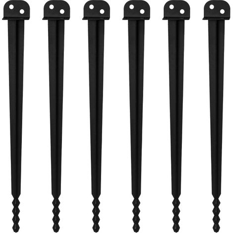 6 pezzi supporto per palo da infilare 500 mm, fissaggio robusto per pali in legno quadrati (1/5)
