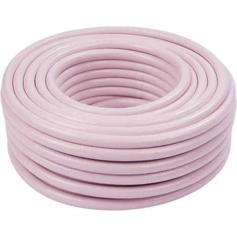 Relaxdays tubo giardino 20 m, universale 1/2", resistente ai raggi UV e alle intemperie, rinforzato in tessuto PP, rosa