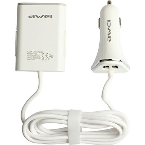AWEI Kfz-Ladegerät C-400 9,6 A 4x USB High Speed Weiß