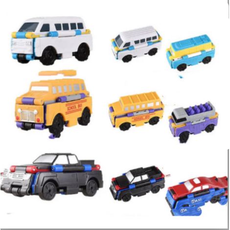 Voiture Transformable - Piste Tornade En Forme De Seau - Jouet Pour Enfants À Partir De 3 Ans - ABS Non Toxique - 8 x 3,8 x 4 cm - Lot De 3