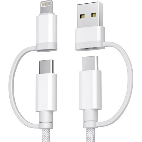 iPhone 18 17 16 Pro Max Câble Chargeur Multi USB C 2M,4-en-1 (1/5)