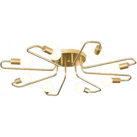 Plafonnier coudé 72 cm, 220 V, culot E27, 6 têtes, noir (1/4)