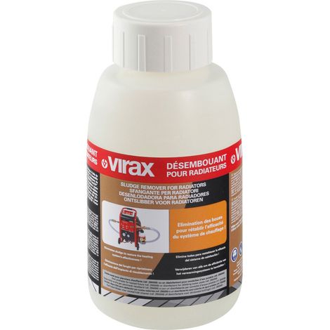 Virax – Désembouant pour radiateur 1 litre 295055 – Dégazeur avec filetage plomberie – Compatible tous métaux – Nettoyage efficace des boues