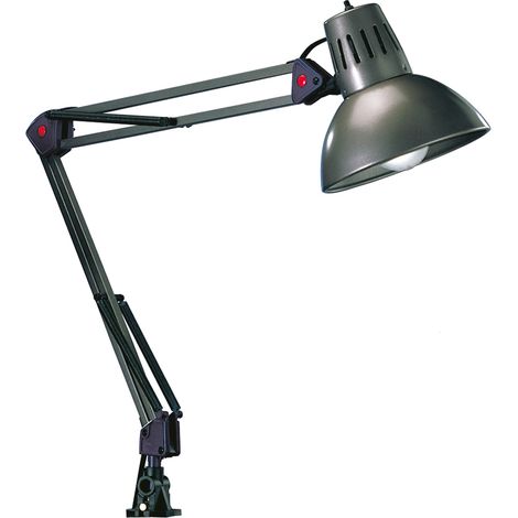 Retro Schreibtischlampe TAJO zum Klemmen, Aluminiumfarbig, max. Höhe 73,5cm (1/3)