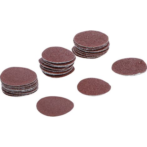 Jeu de feuilles abrasives pour ponçeuse excentrée Ø 30 mm Cal. 60 - 80 - 120 30 pièces BGS (1/3)