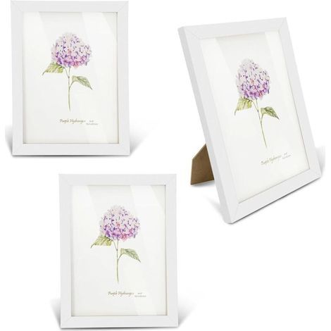 Cornice in legno bianco 15x20 cm, set da 3, stile scandinavo pulito, ideale per decorare la casa o l'ufficio, per foto, poster, per creare un'atmosfera luminosa, da appendere o da esporre su un tavolo (1/5)