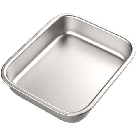 Baking tray, baking sheet, cake tin, serving dish, 20 x 27 cm - durable stainless steel - multifunctional - dishwasher safe - silver