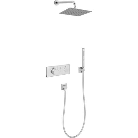 Colonne de douche encastrée thermostatique JACOB DELAFON Grands Boulevards carrée chromée
