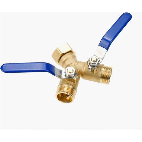 Raccord en Y robuste de 3/4 pouce pour tuyau d'arrosage avec vanne d'arrêt et connexion à 2 voies pour une utilisation extérieure