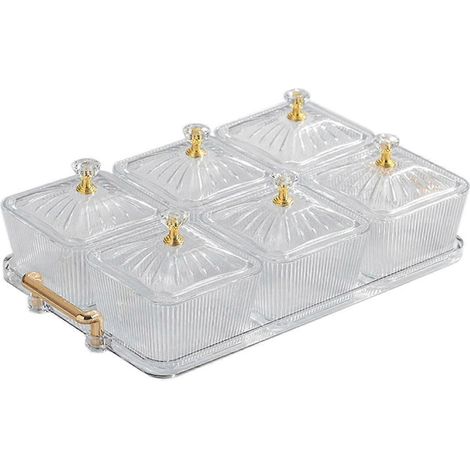 Servierplatte für Snacks und Vorspeisen, transparent-weiß