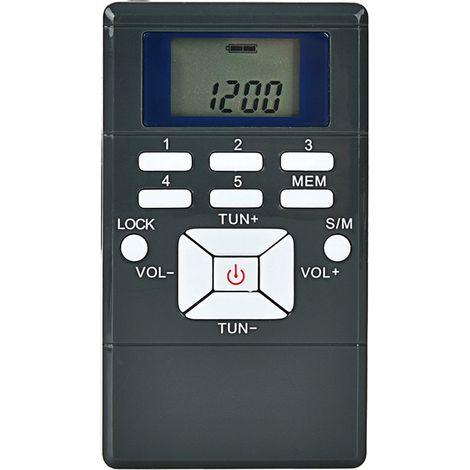 Radio FM estéreo portátil con auriculares, mini radio FM de transistores con sintonización digital para caminar, correr, trotar, color gris. (1/5)