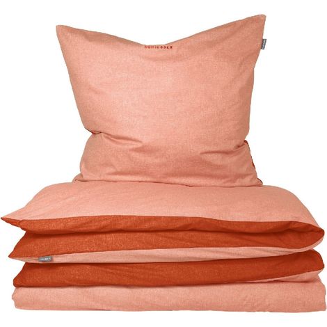 Schiesser Bettwäscheset Doubleface - Renforcé - 2-teilig - 135 x 200 cm - Terrakotta (1/5)