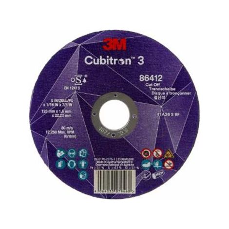 Disque à tronçonner CUBITRON III 125 x 1x 22,23mm 3M 86647C3 (1/4)