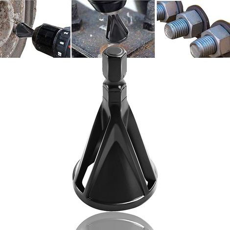 CCYKXA Outil d'ébavurage externe, Hexagon-Black-2pcs Outil de chanfreinage Perceuse externe à grande vitesse en acier inoxydable Outil d'ébavurage répare rapidement le métal endommagé Outil d'ébavurag
