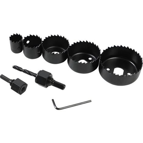 Lochsägen-Set für Holzbearbeitung, 11-teilig, Bereich 10-64 mm, elektrische Bohrmaschine zum Bohren von Einbaustrahlern in Gipskartonwänden (1/4)