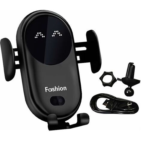 Chargeur induction sans fil voiture – Charge rapide 10W – Clip automatique 360° – Compatible iPhone Samsung Huawei LG