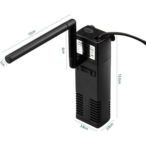 4 W Filter Indoor for Aquarium, 60L Adjustable Pump Filter Internal with sponges Filters, Use and Maintenance Simple- (1/5)