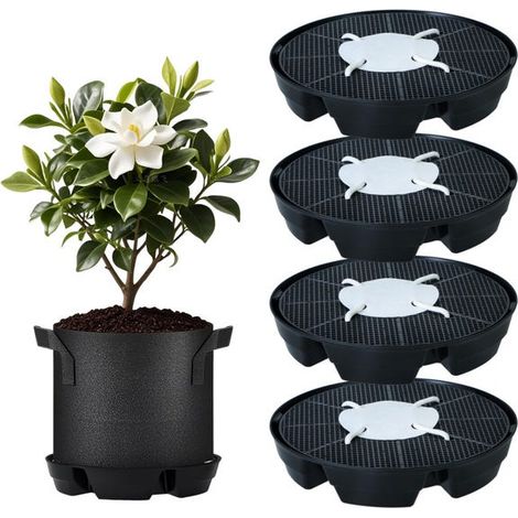 Ensemble de quatre pots de fleurs à arrosage automatique, un sac de plantation, un plateau de plantation à arrosage automatique, etc (1/5)