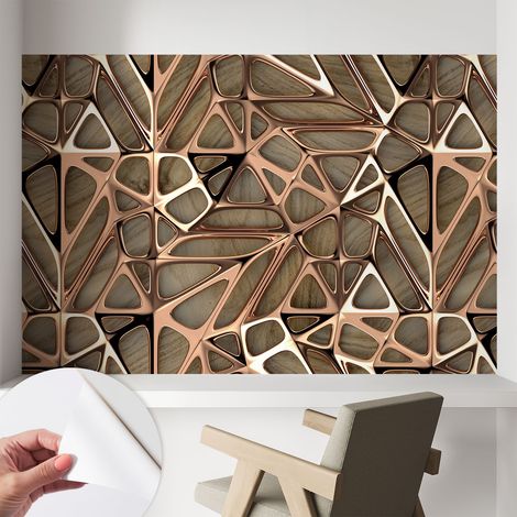 Carta da parati autoadesiva moderna - fotomurale - lavabile - ufficio - design moderno - Motivo geometrico 104x70 cm (1/5)