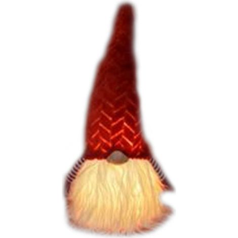 Babbo rosso con viso barba bianca luminoso puntale per casa albero di natale Gnomo elfo decorazioni natalizie addobbi con luci (1/5)