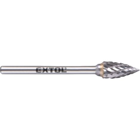 Fresa de carburo EXTOL, arco afilado, ⌀6 x 13 mm, ⌀vástago 3 mm, corte medio (doble corte) 8703863