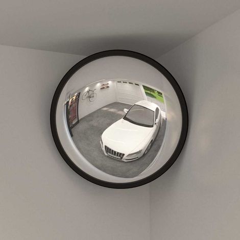 vidaXL Specchio convesso per interni nero Ø40 cm in acrilico