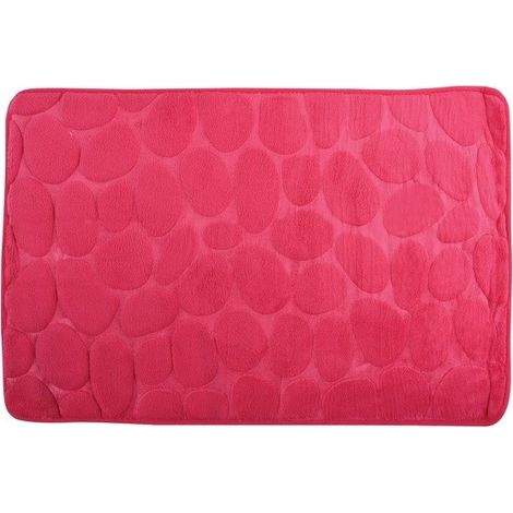 Tapis de bain Microfibre PEBBLE 40x60cm Rose Fuschia MSV (1/4)