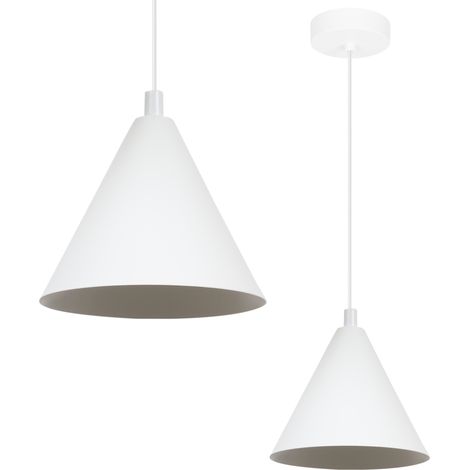 LÁMPARA COLGANTE SOHO BLANCA 1 PLANO 14CM E14 (1/5)