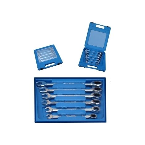 Chiavi combinate a cricchetto set 6 pz in valigetta plastica