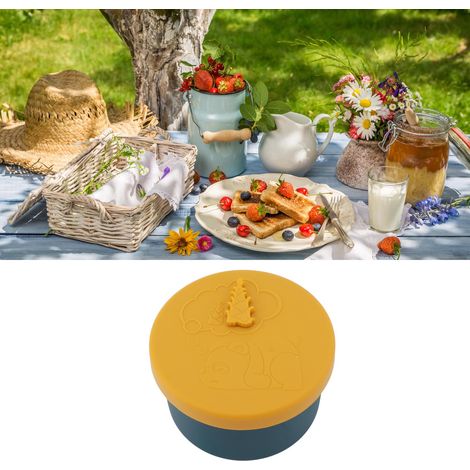 Boîte de conservation portable en silicone pour réfrigérateur, récipient pour aliments, boîte à lunch pour pique-nique, bol de conservation, boîte hermétique et anti-odeurs pour réfrigérateur, jaune (1/5)