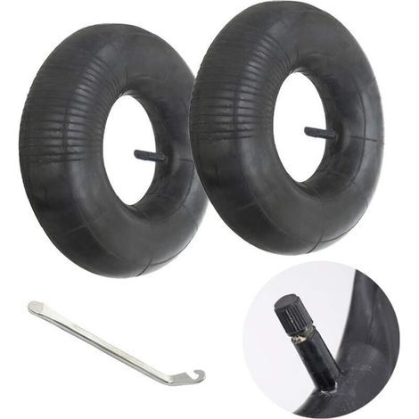 2 Pièces 3.50/4.00-6 Chambre a Air Inner Tube Pneu Roue 3.50/4.00-6 Innertube Brouette Rubber Valve 6 (1/5)