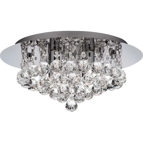 Searchlight Hanna - 4 Light Ceiling Semi Flush Light Chrom mit Kristallen, G9 (1/2)