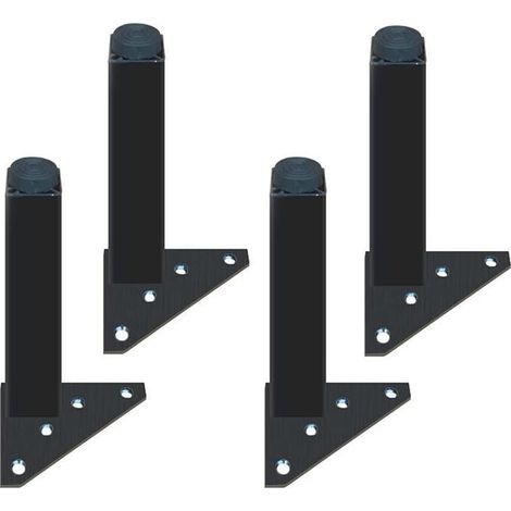 4pcs Adjustable Furniture Legs, DIY Stand with Non-Slip Rubber for Dining Table (6cm, Black) (1/5)