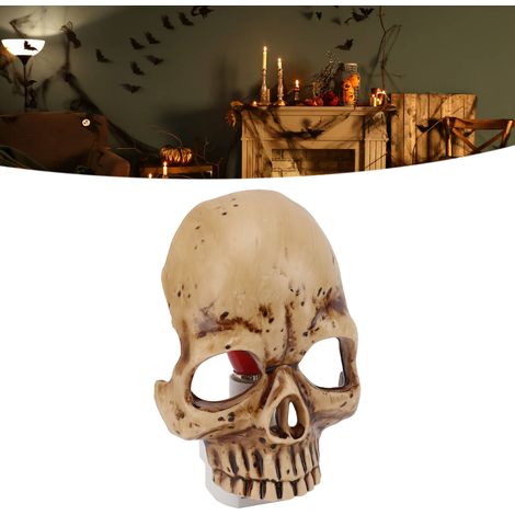Veilleuse crâne d'Halloween, lumière d'ambiance crâne réglable, veilleuse crâne artisanale en résine, norme européenne 220 V (1/5)