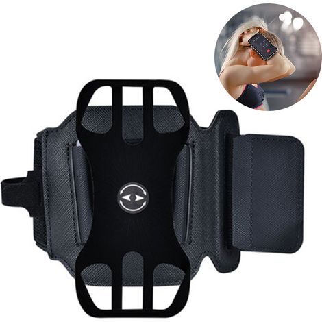 Bracelet pour téléphone portable, support rotatif à 360°, compatible avec tous les téléphones de 4 à 7 pouces. Brassard universel et ajustable, idéal pour le sport et l'exercice physique. (1/5)