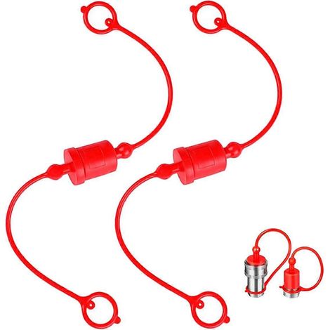 Bouchon anti-poussière mâle et couvercle de bouchon femelle pour raccord rapide hydraulique ISO-A 1/4 pouce. Compatible avec les raccords rapides hydrauliques. (1/5)
