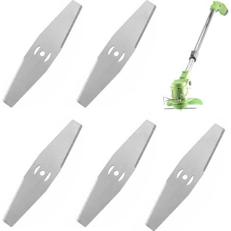 5 Pièces - Lame Débroussailleuse - Lame De Rechange - En Acier Allié Pour Coupe Herbe Et Jardinage &43 Installation Facile Métal Argenté 20x5cm (1/5)