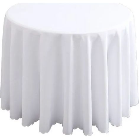 Nappe ronde blanche - 240 cm - Nappe de qualité pour mariage/banquet/restaurant/fête (1/3)