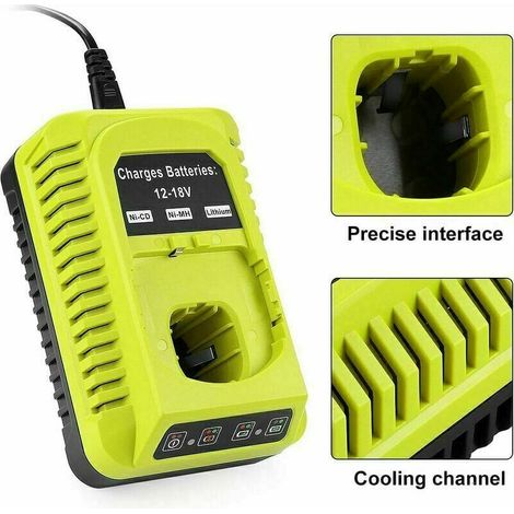 Cargador de repuesto BCL14181H para baterías de iones de litio y Ni-MH/Ni-CD de 9,6 V a 18 V de Ryobi (1/5)
