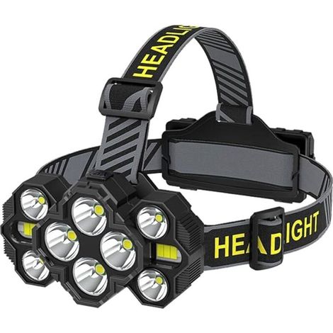 Lampes frontales haute luminosité 10 LED rechargeables, 8 + 2 modes, lampe frontale avec lumière rouge, lampe frontale étanche pour casque de sécurité extérieur