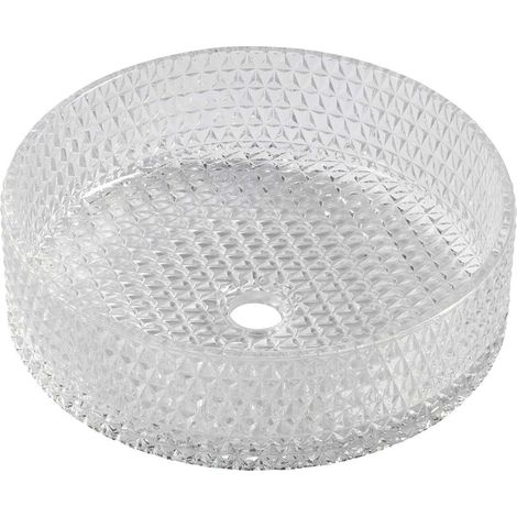 Sapho Beauty - Lavabo sobre encimera, diámetro 40 cm, sin rebosadero, cristal transparente TY214CL (1/4)