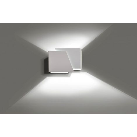 Lampada a Parete Frost, Acciaio verniciato a polvere, Bianco, 17x13x13 cm