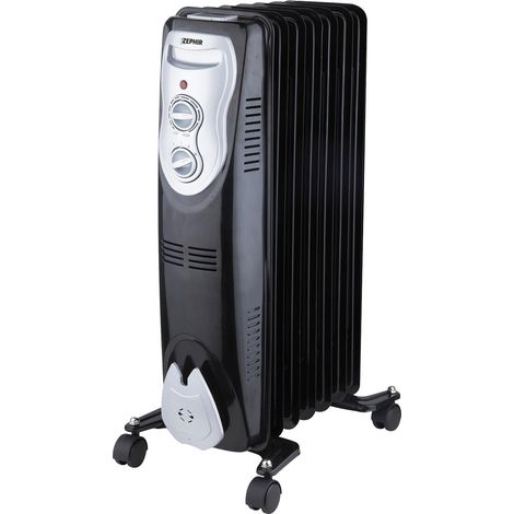 Radiatore elettrico Zephir ad olio 7 elementi 600 / 900 / 1500 watt nero