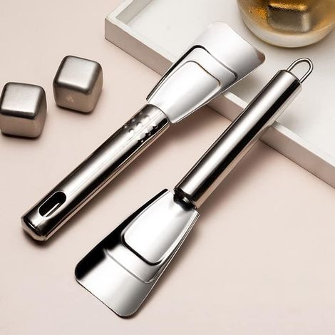 Pelle À Glace - Acier Inoxydable - Pour Congélateur, Hotte De Cuisine Et Déglacement - 2 Pièces (1/5)