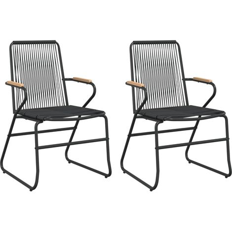 Maison Exclusive - Gartenstühle 2 Stk. Schwarz 58x59x85,5 cm PVC